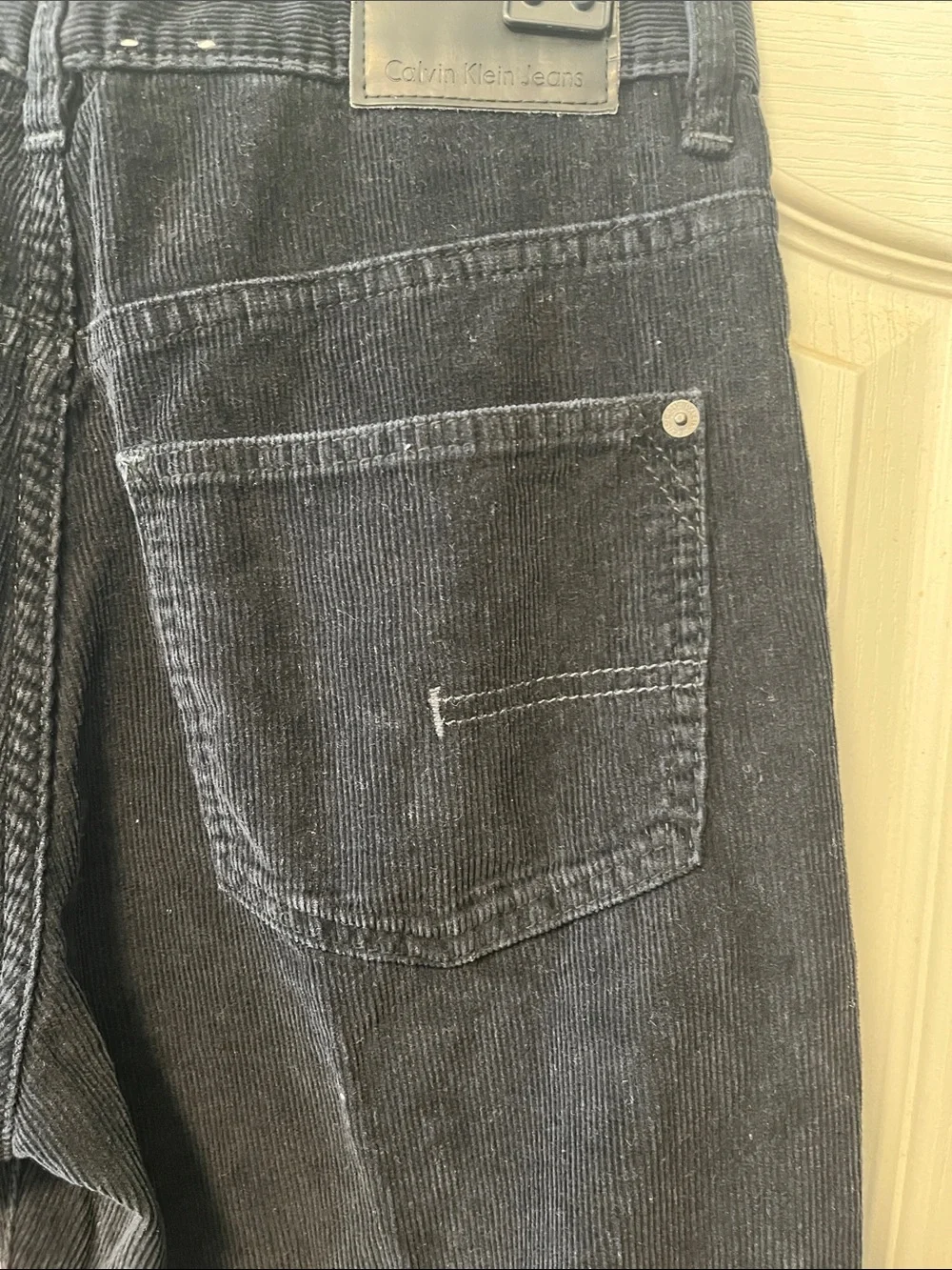 Calvin Klein Jeans Black Corduroy Straight-Leg Pants